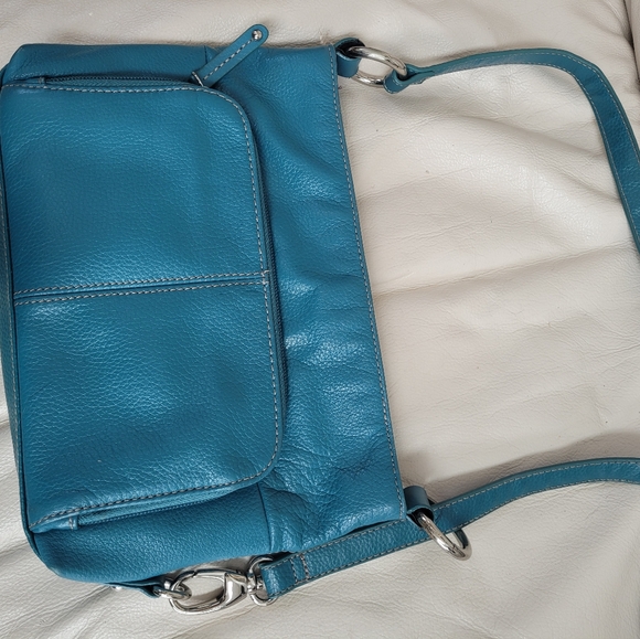 Teal Tignanello  leather cross body bag - Picture 2 of 6